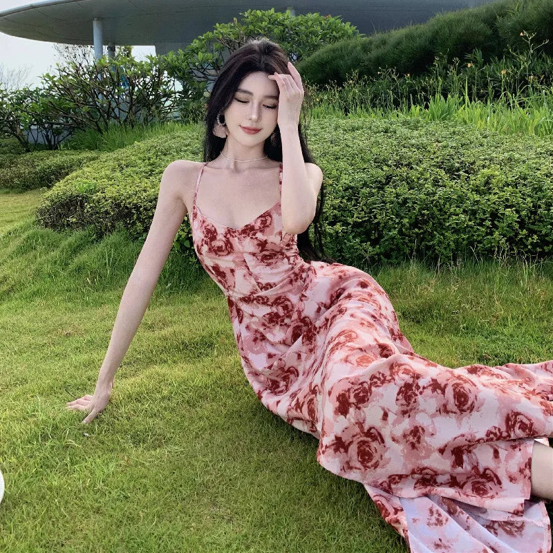 chinese dress ladies Helena Spaghetti Strap Floral Maxi Dress S main image 0