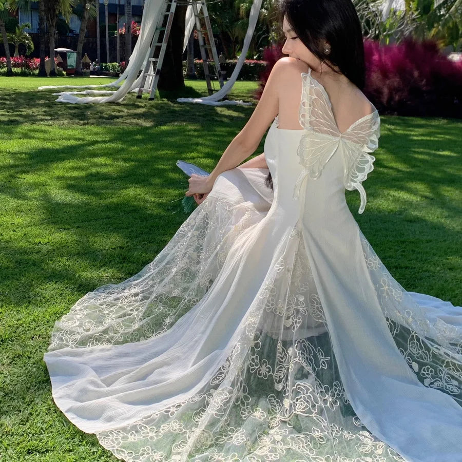 blue dress for baby girl Wedding Dress Satin Backless Bridal Gown With Train – Tulle Lux Bridal  Company