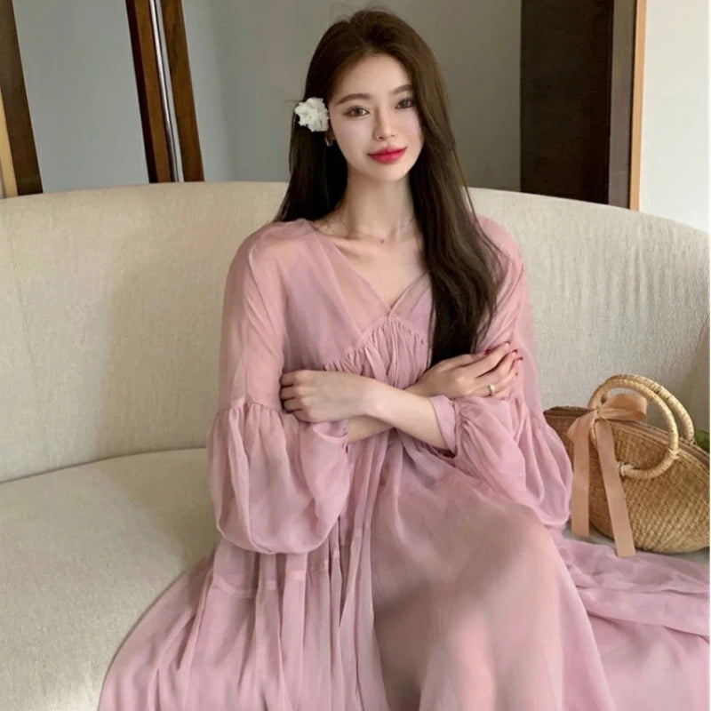 Strapless Chiffon Simple Maxi Dresses Blushing Pink