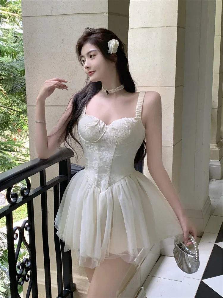 Corset dress with tulle skirt shop