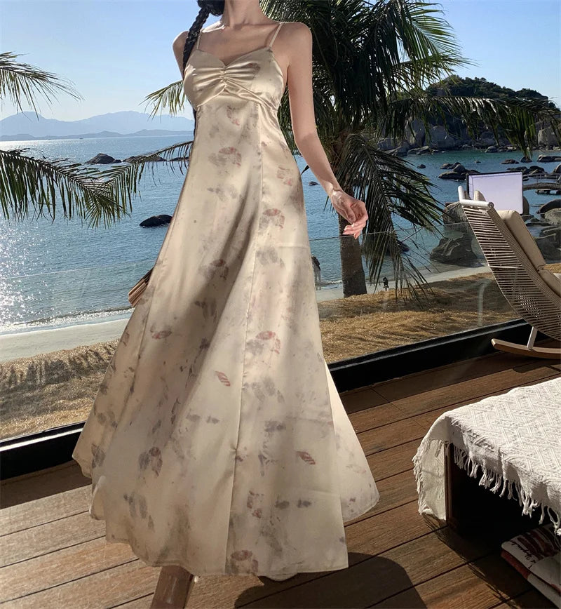 Lumière Satin Ribbon Slip Maxi Dress main image 0
