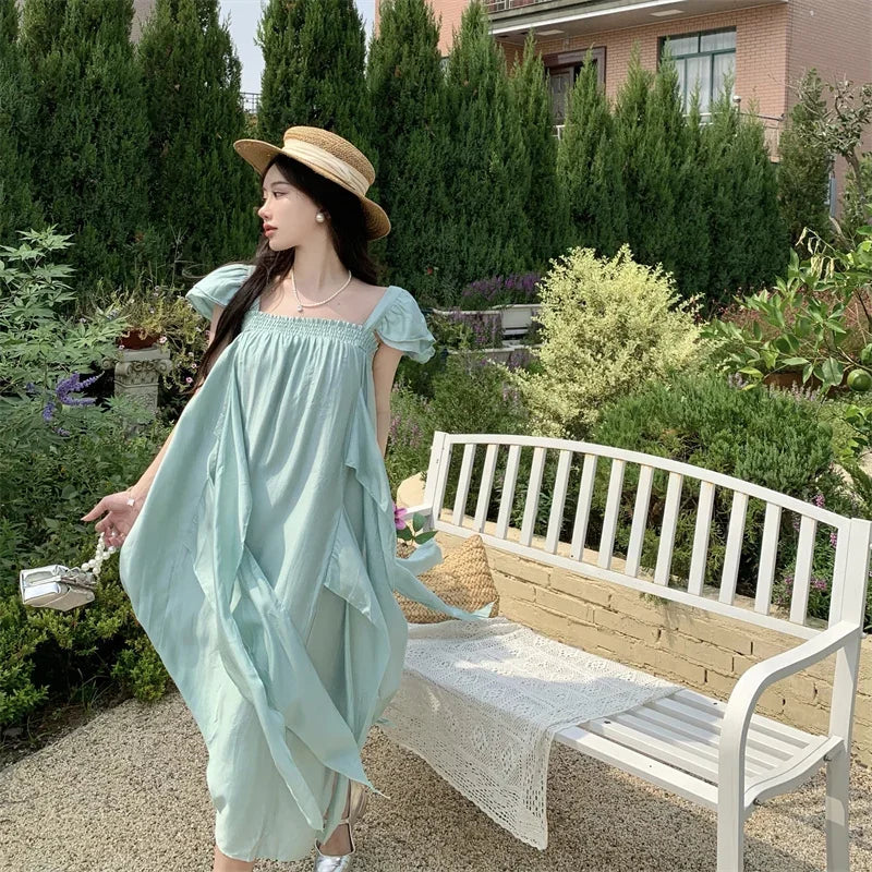 Elegant Light Blue Boho Maxi Dress Summer on Luulla