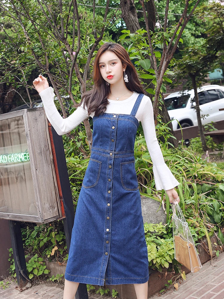 Denim Ladies Long Jumper Dress Denim Jumper Dress Jungmaven Hemp