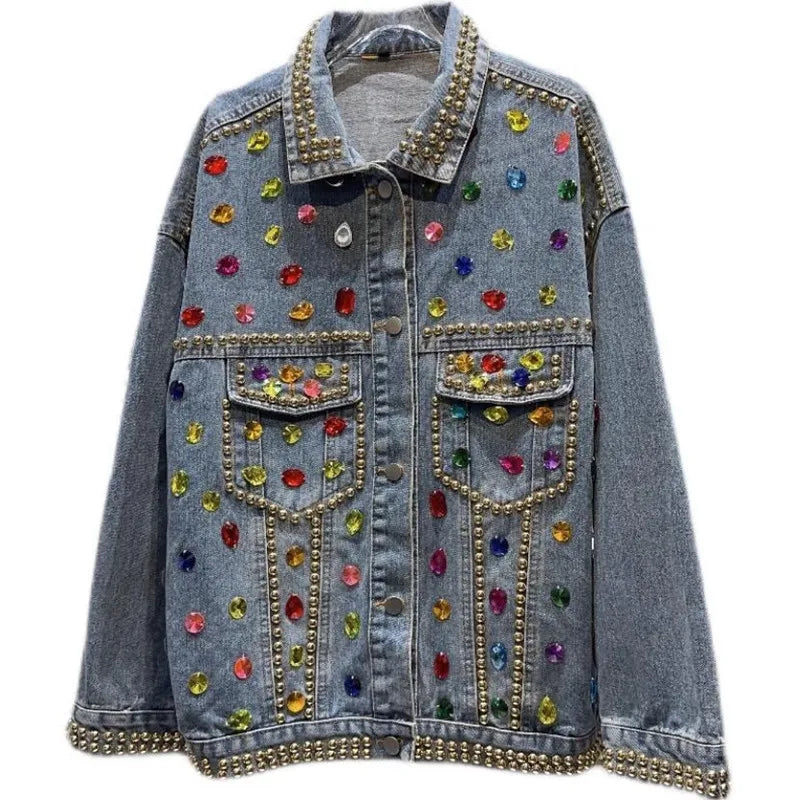 Colorful rhinestone jacket clearance
