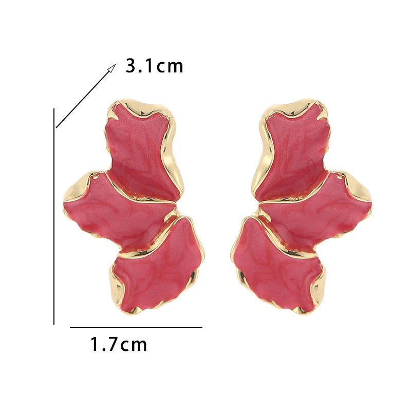 Silver-Plated Flower Petal Drop Earrings main image 0