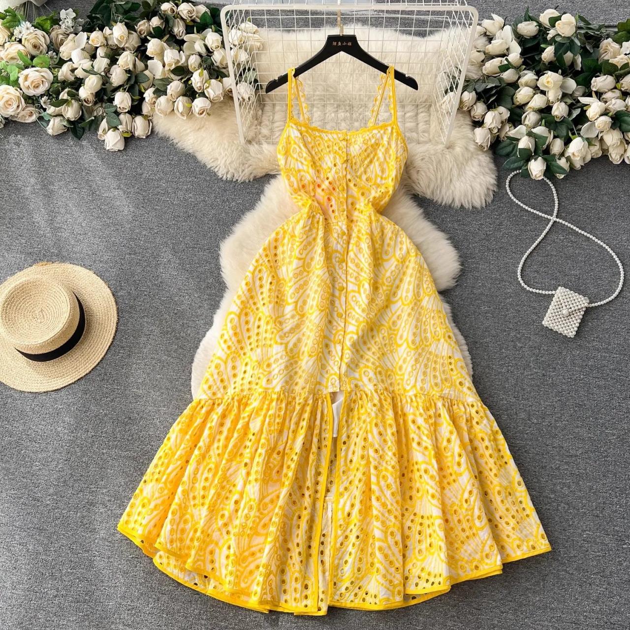 green emerald velvet dress Yellow Tone Floral Mini Dress – Gabi Swimwear main image 1