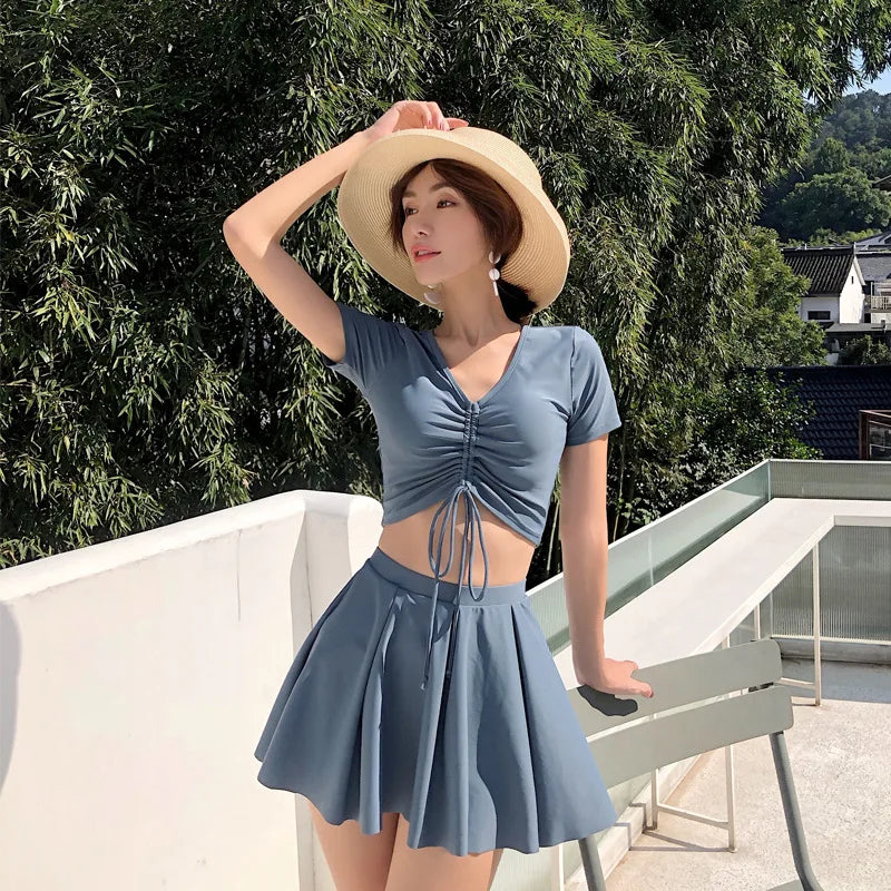 Ruched blue skirt 2025