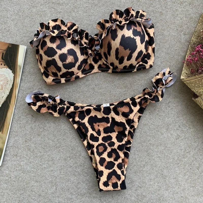 Cheetah print bikini set store