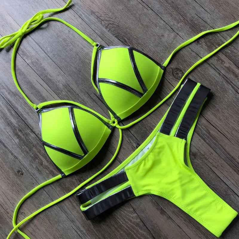 Neon push up bikini outlet