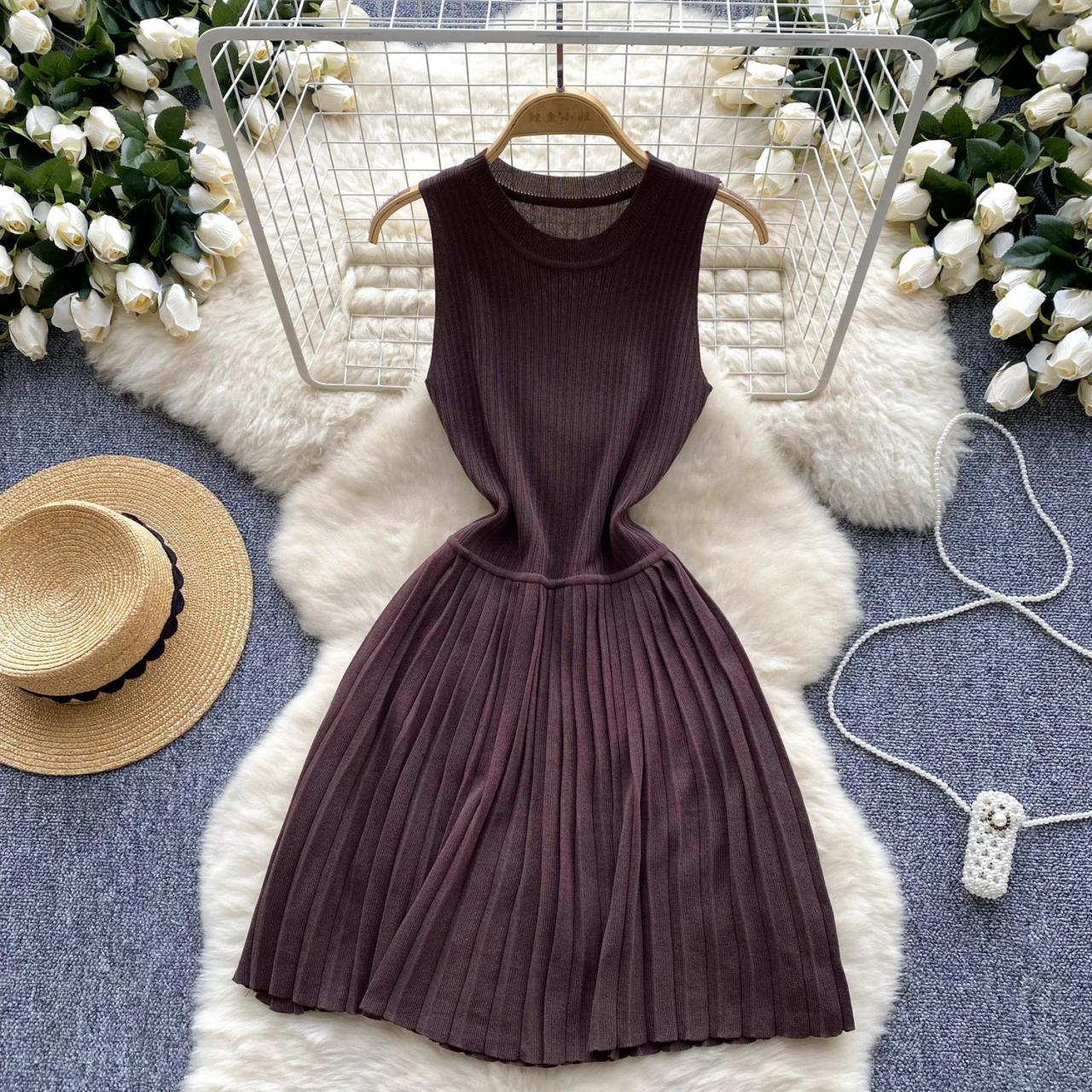 champagne knit dress Hypnotized Knit Mini Dress main image 0