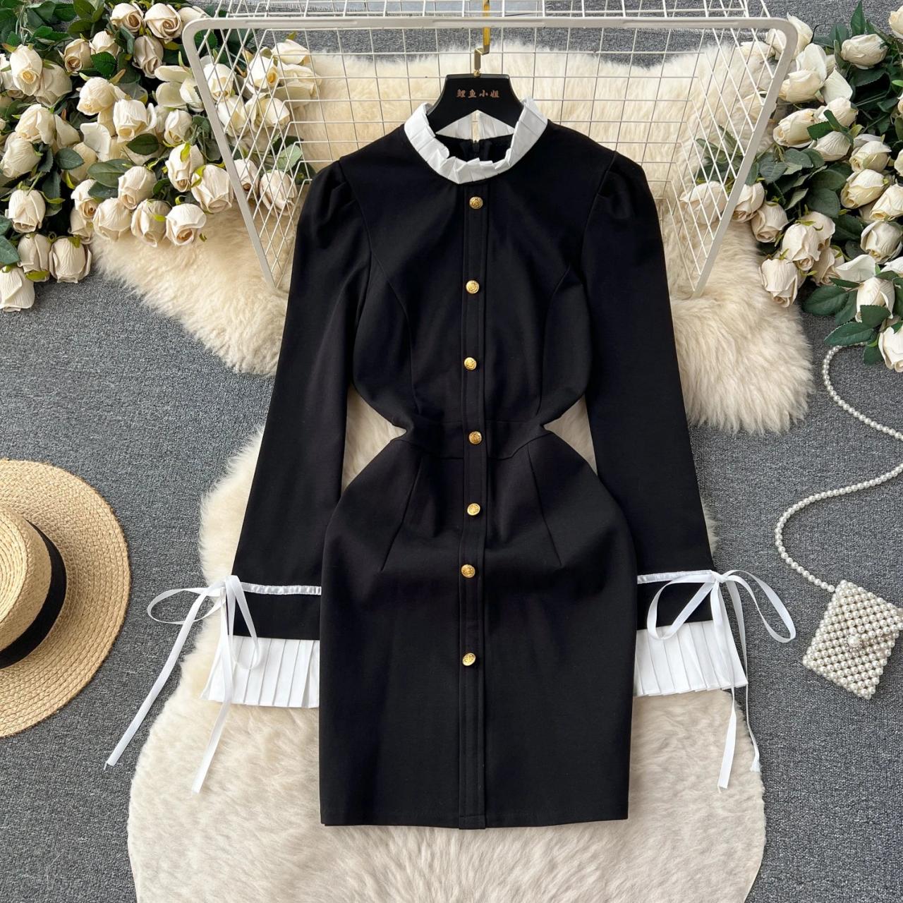 slim fit dress slacks Luxury Black V-Neck Mermaid Evening Gown with 3D Lace, Sequins, and Long Sleeves for Women