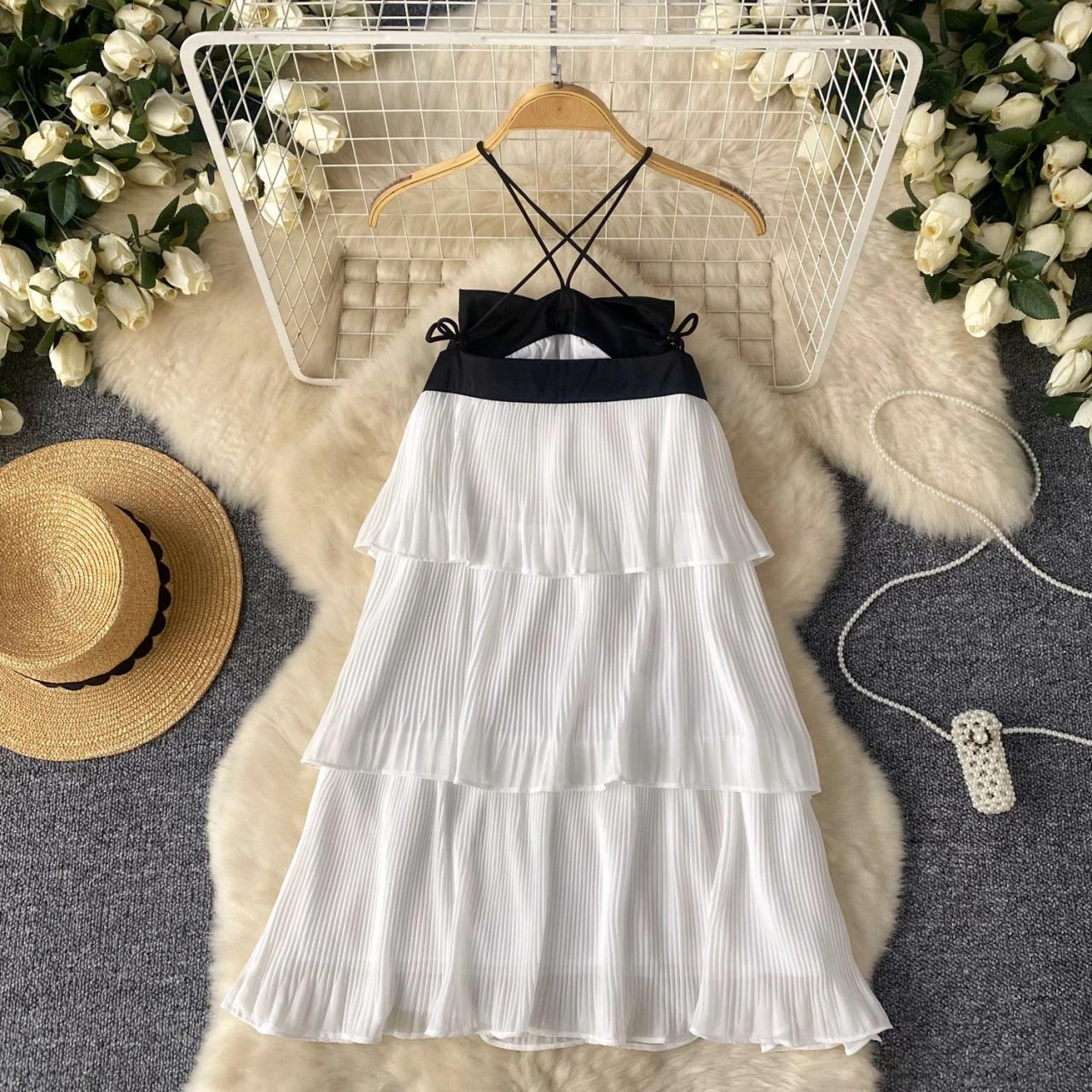 white pleated layered dress PLEATED MAXI DRESS IN WHITE | CULT MIA