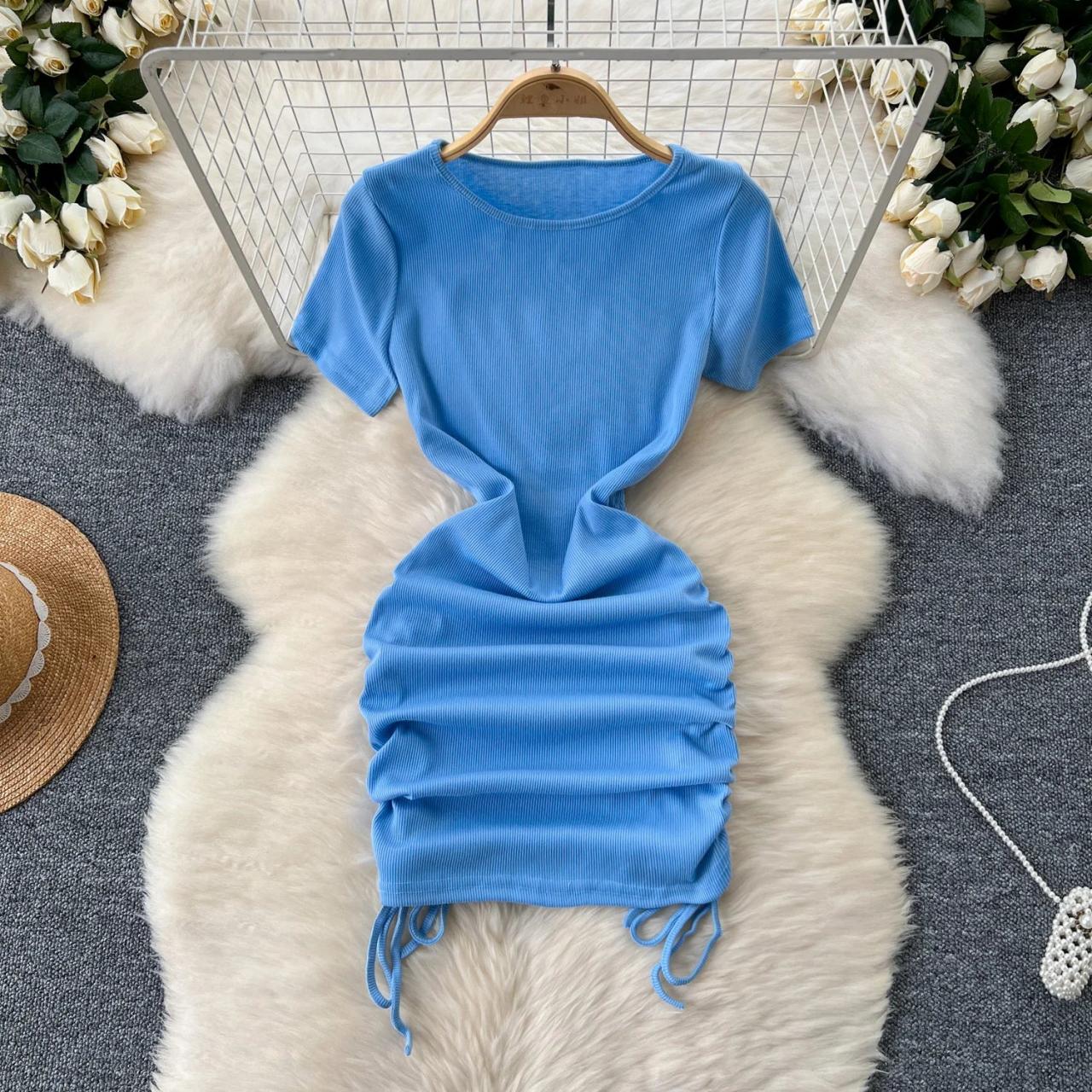 strapless open back dress Sweet Generis SHORT SLEEVE CUTOUT RIBBED KNIT BODYCON DRESS main image 0