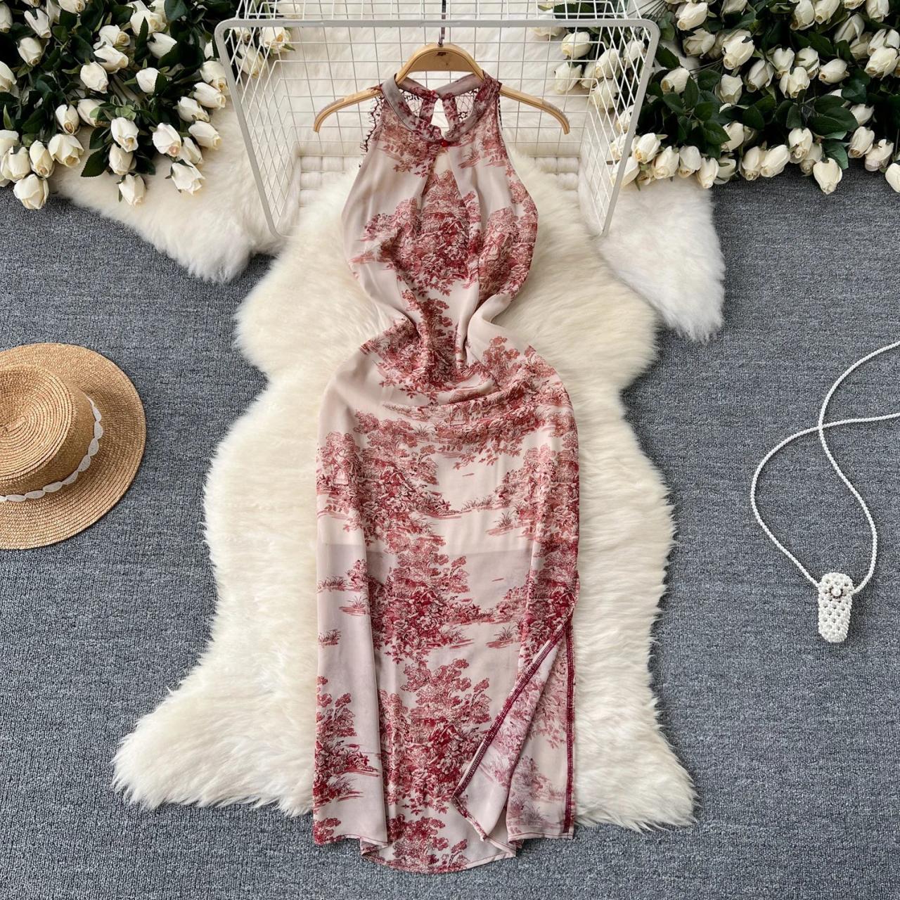 white christmas dresses Savvy Halter Knit Maxi Dress main image 0