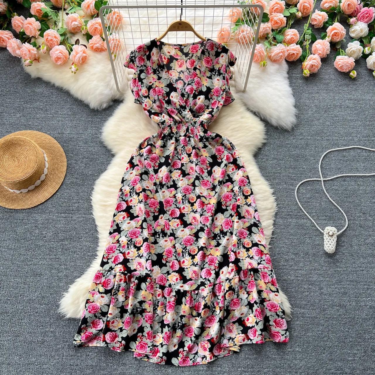 short sleeved sun dress Women's Cotton Linen Dress Short Sleeve Dress Spring Summer Dress Loose Casual Maxi Dress Linen Bohemian Handmade Oversized Dress A40B