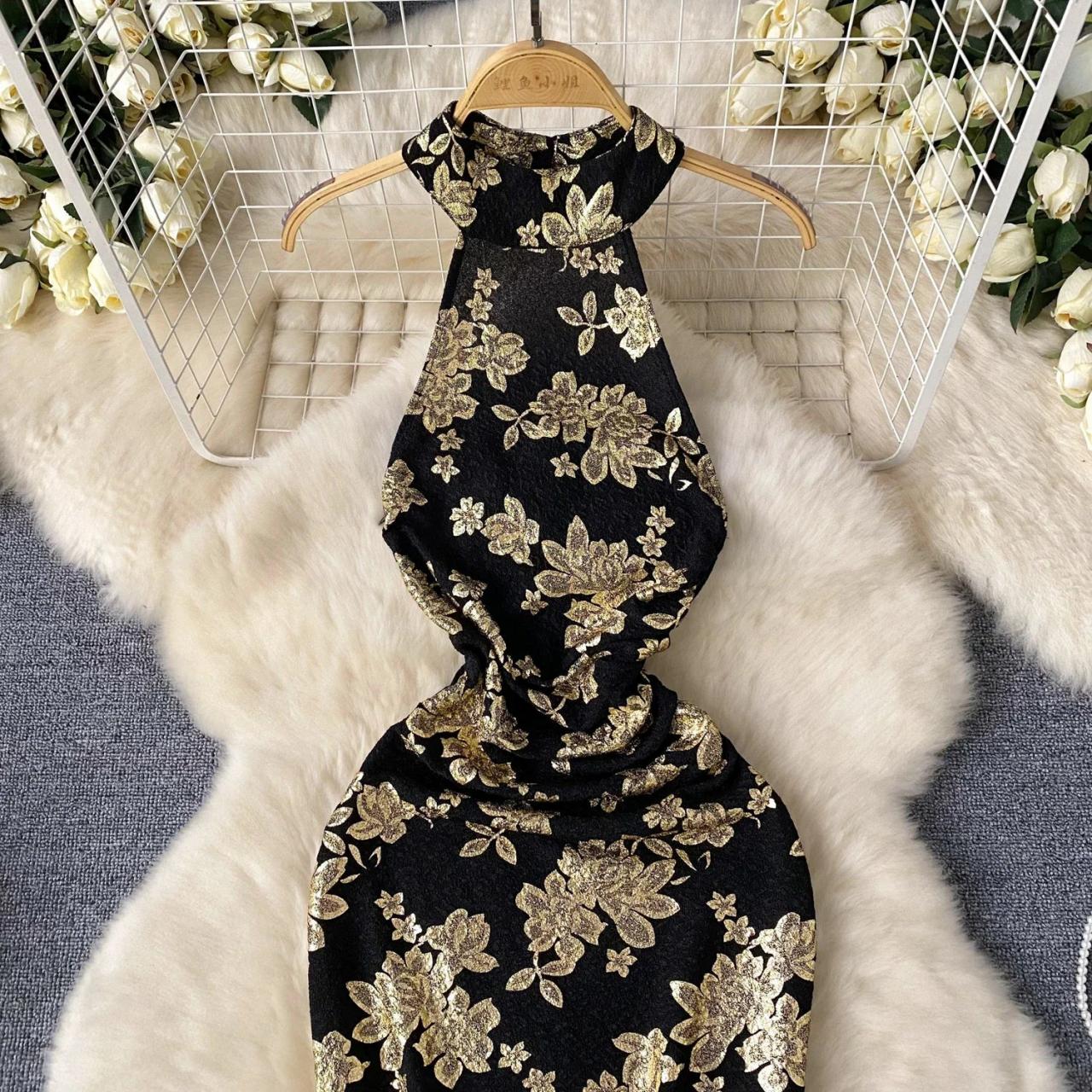 green emerald velvet dress Dress Lokelia Black Gold Pua Kalaunu S