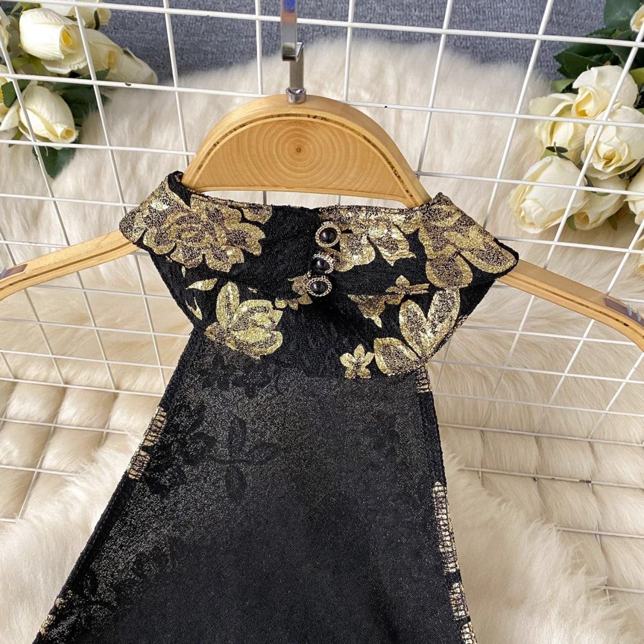 slim fit dress slacks Natalia Floral Embellished Maxi Dress