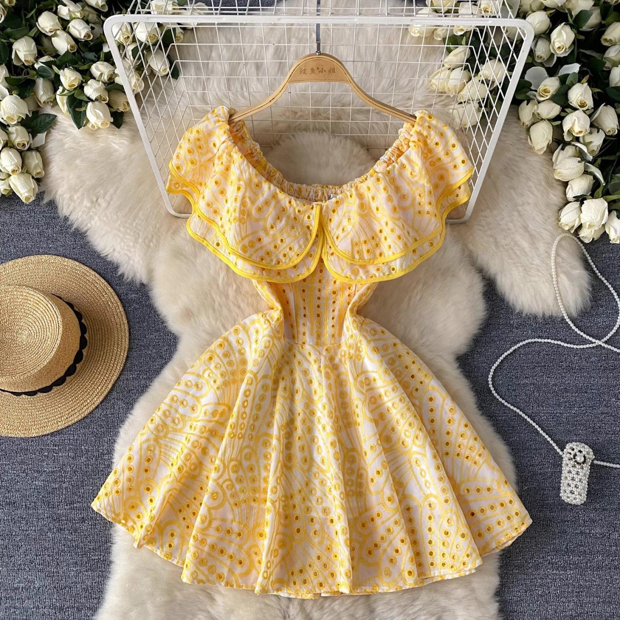 white christmas dresses Buy Yellow Eclipse Printed Cotton Dress| Summer Clothes For Women