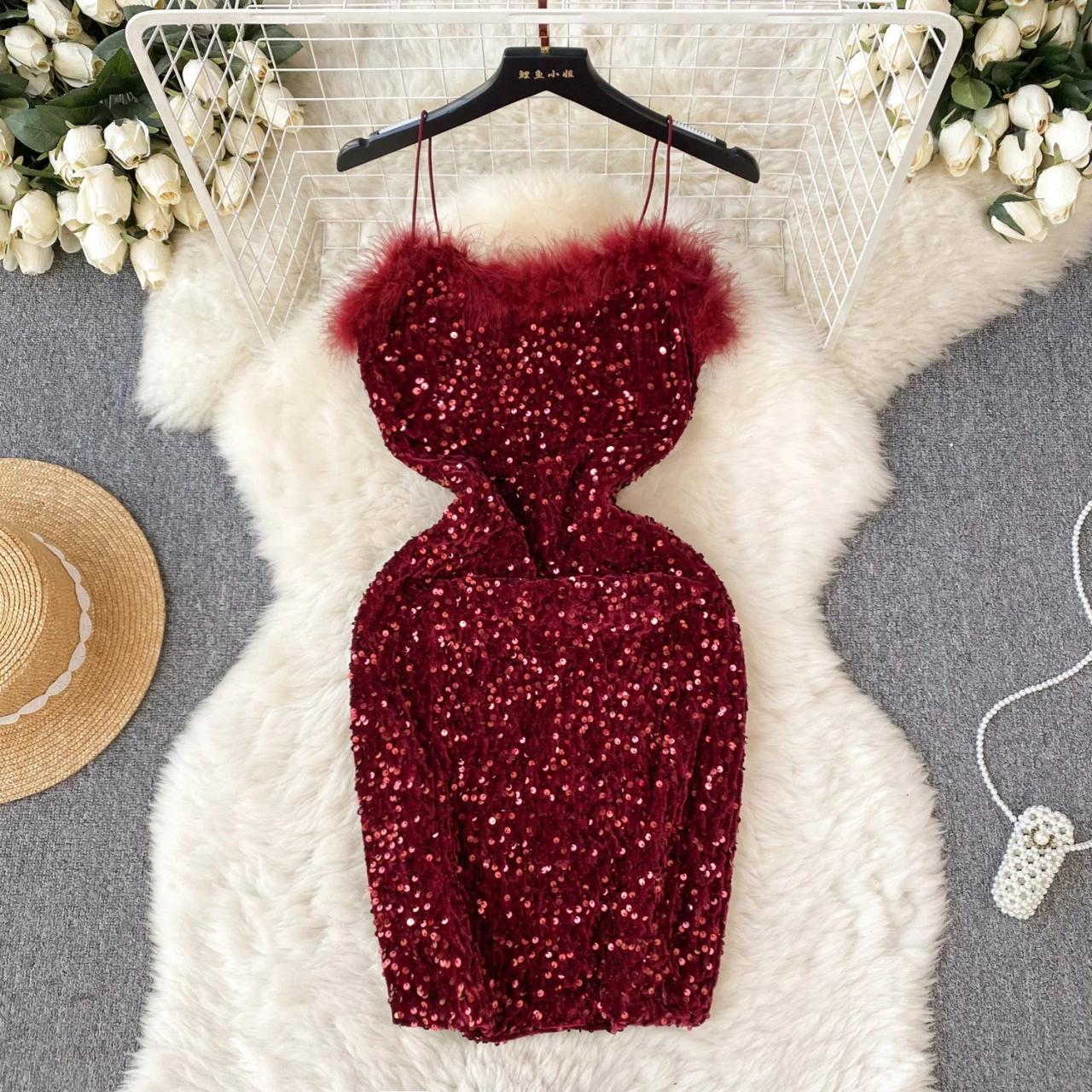 sequin fur dress Amazon.com: Women's Sexy Sequin mini Dress Formal Fur Trim Bodycon  Homecoming Dress Birthday Party Club Night Short Pencil Dress Black :  Clothing, Shoes & Jewelry