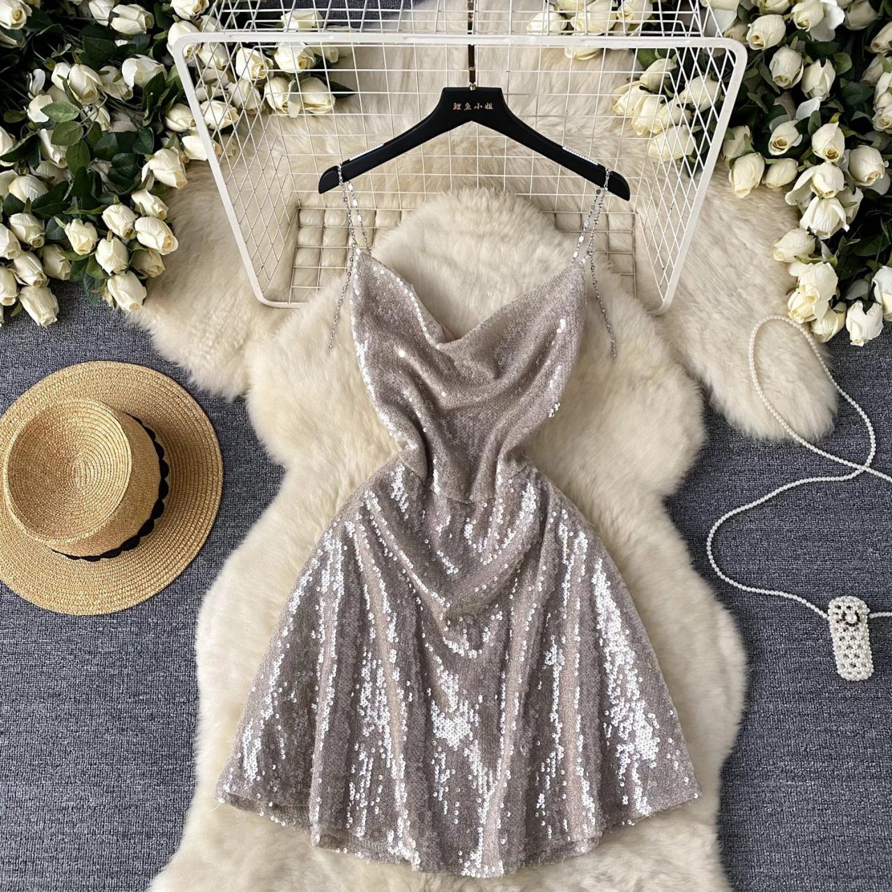 sparkling sequin dress Amarra 94006 Dress Gold-Ivory / 00