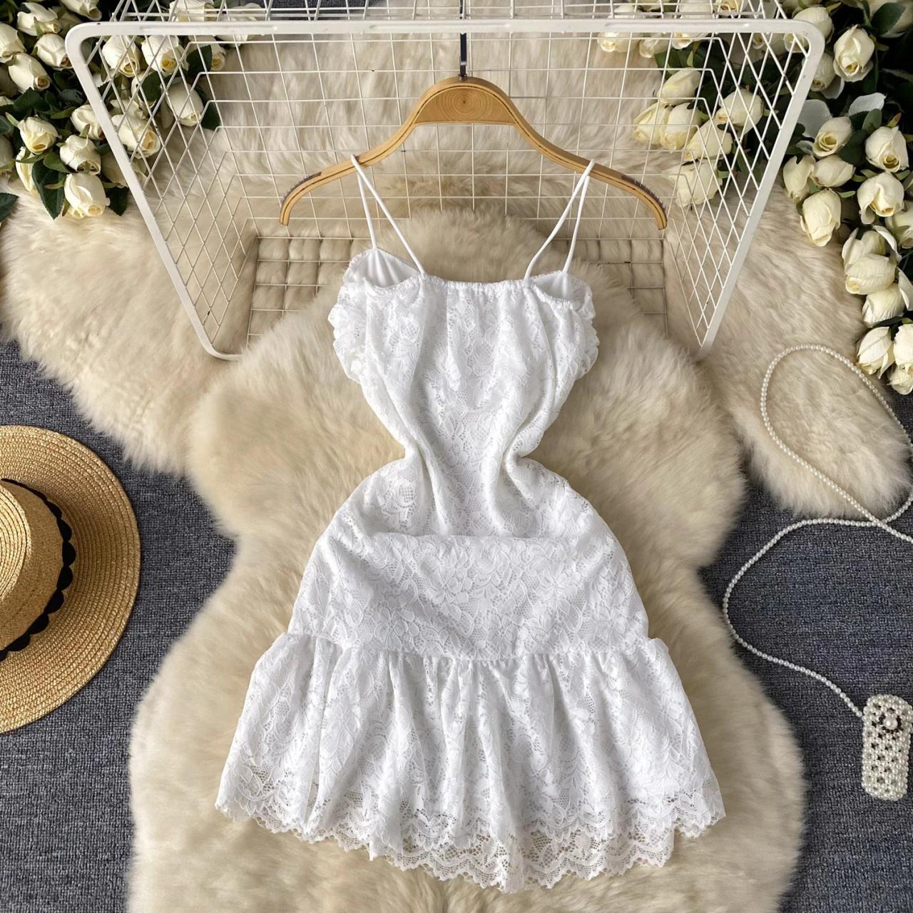 white frill hem lace bodycon dress White Lace Ruched Bodycon Ruffle Hem Dress