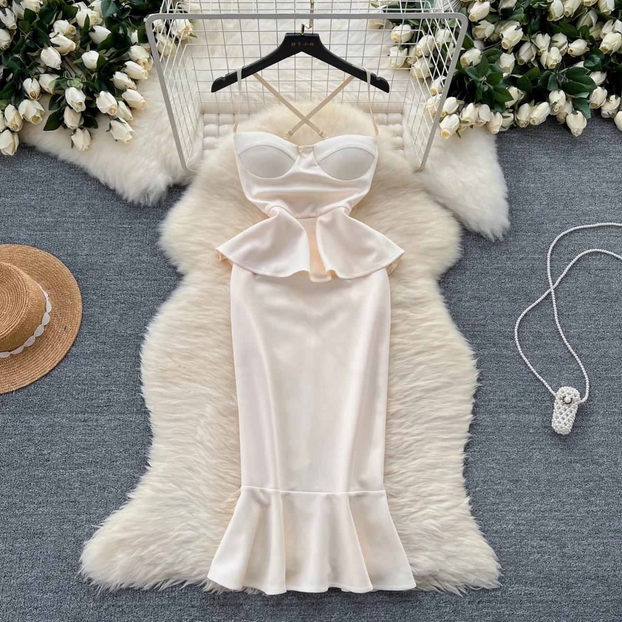 elegant cream dress For Life Venus Goddess Cream Gown Prom Dress – Sugarplum Store main image 0