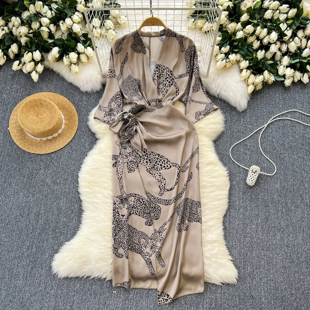 gold kimono dress Gold Standard Multicolored Kimono Dress - L Size - Women's Dresses main image 1
