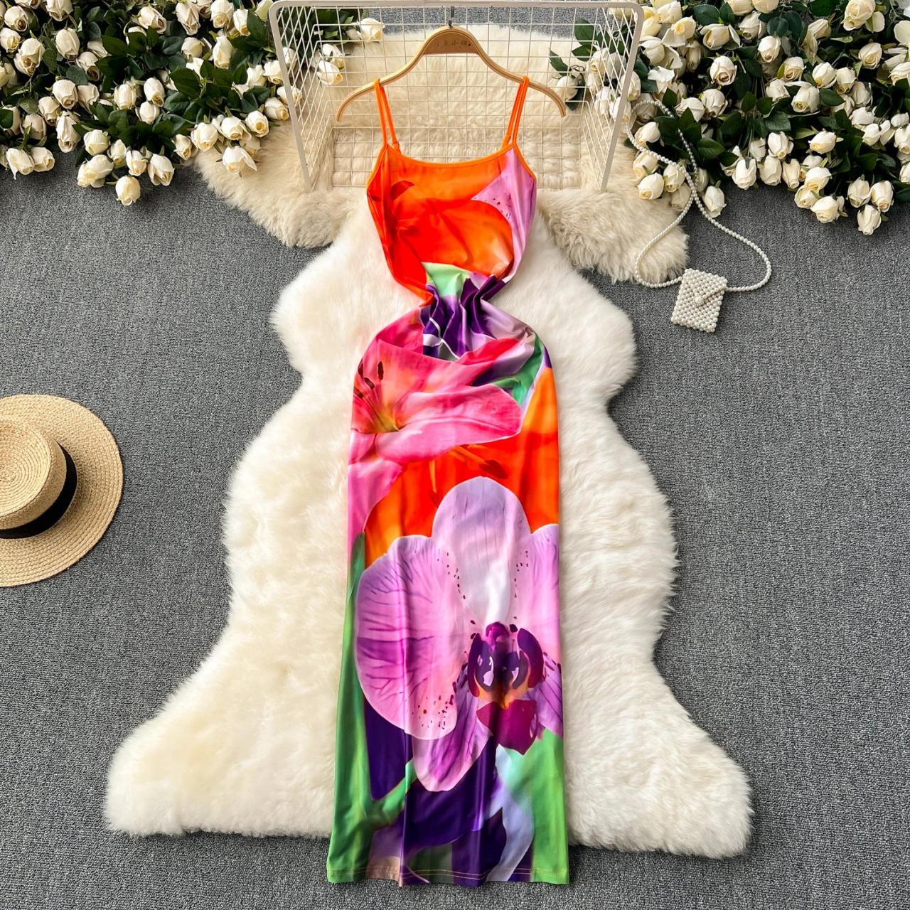 Bright Colors Vivid Floral Maxi Dress Bright Colors Vivid Floral Maxi Dress