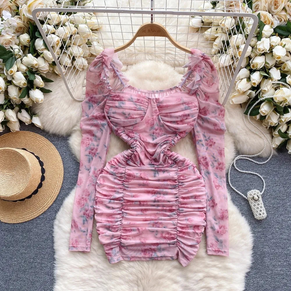 strapless open back dress Off Shoulder Mesh Ruched Dress – bebe main image 0