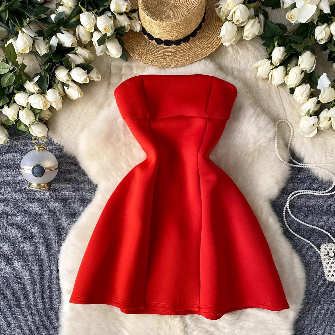 open lace back dress Bodycon Strapless Corset Burgundy Tight Short Homecoming Dresses main image 0