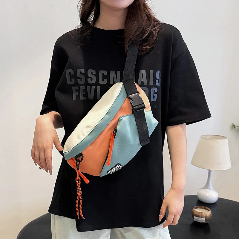 Color block Crossbody Fanny Pack With Adjustable Strap on Luulla