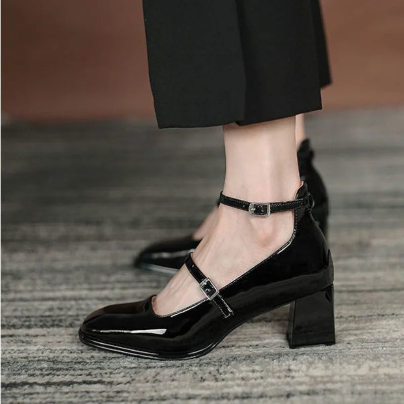 Layla | Classic Women's Mary Jane Block Heel Shoes