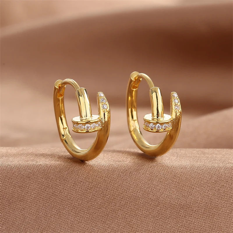 ピアス Monday Edition _ Glittering Golden Hoop Earrings (Medium) Zara Monday To Friday Collection Hoop Earrings Gold & Silver