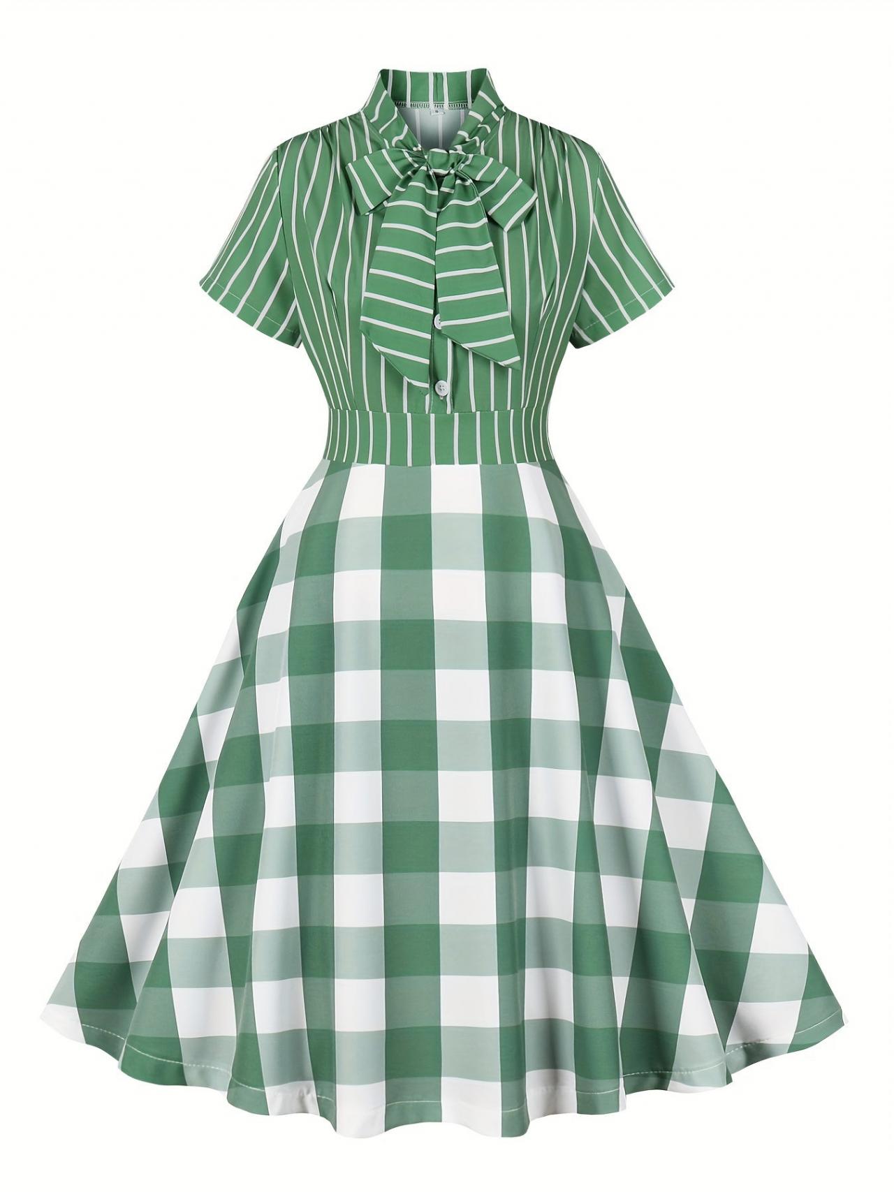 green plaid midi dress All I Want Green Tartan Plaid Midi Dress – Shop the Mint main image 0