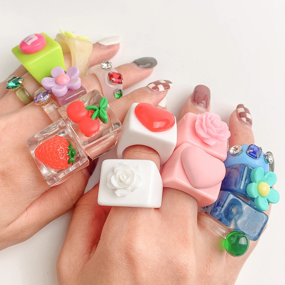 Resin fruit rings sale