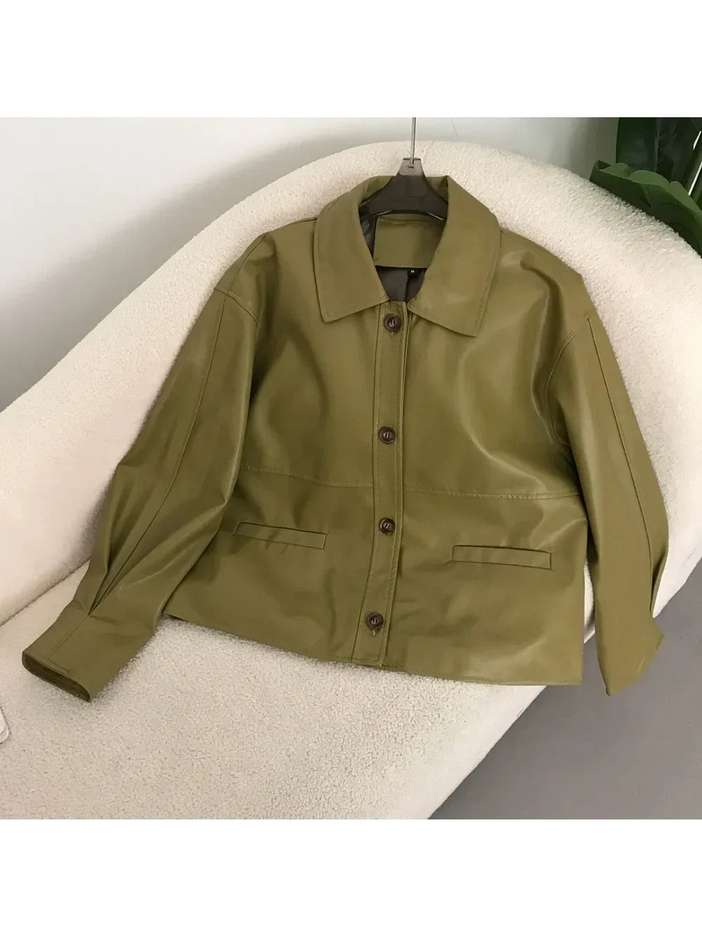 denim dress festival outfit Olive Green Fitted Leather Dress main image 1