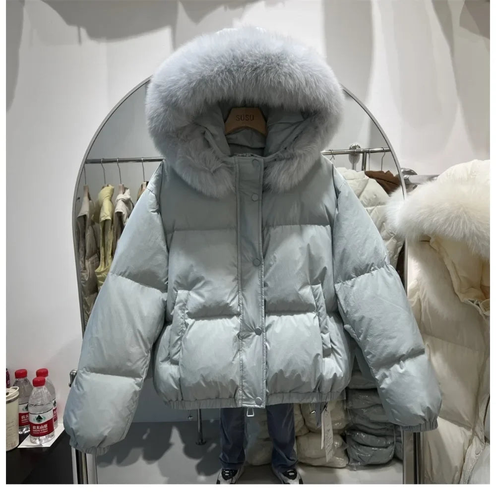 Luxe Winter Coat with Plush Fur Hood