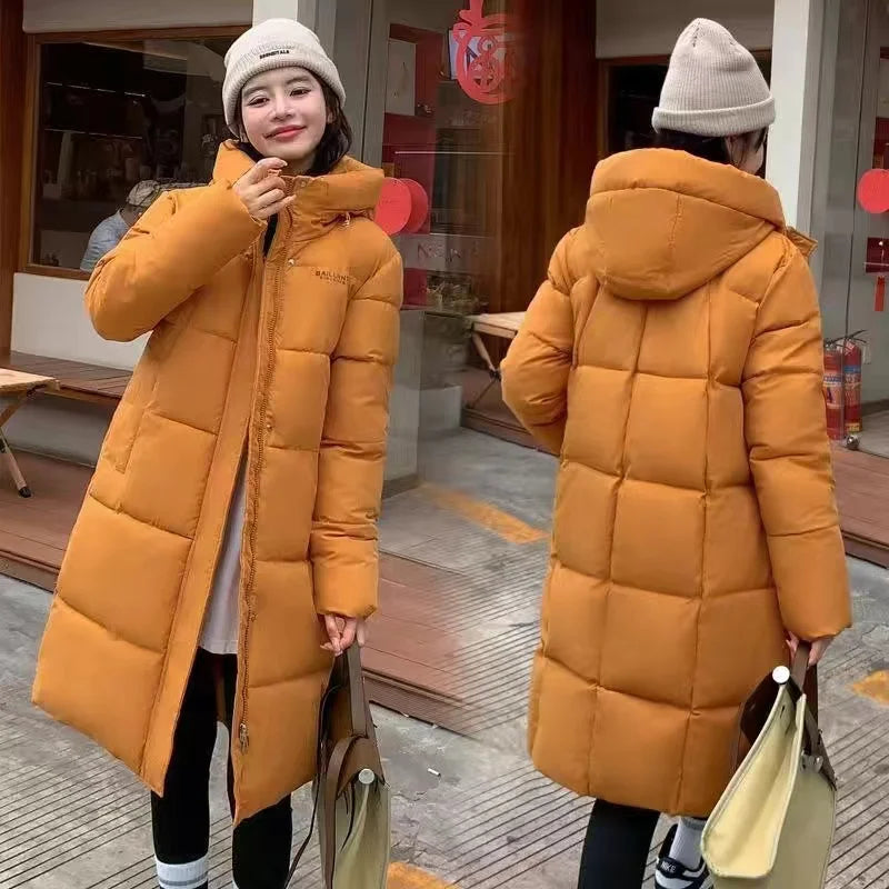 Womens Cozy Hooded Long Puffer Coat