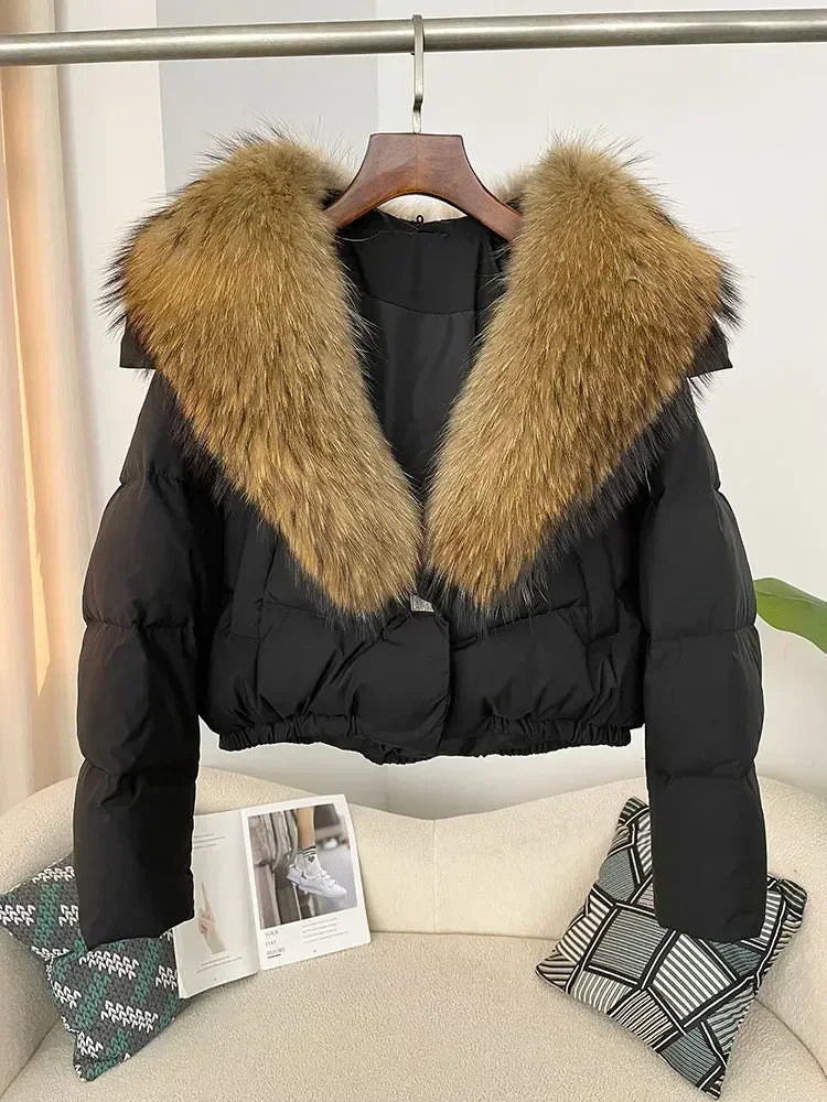 TARA OLIVE VELOUR PUFFER COAT