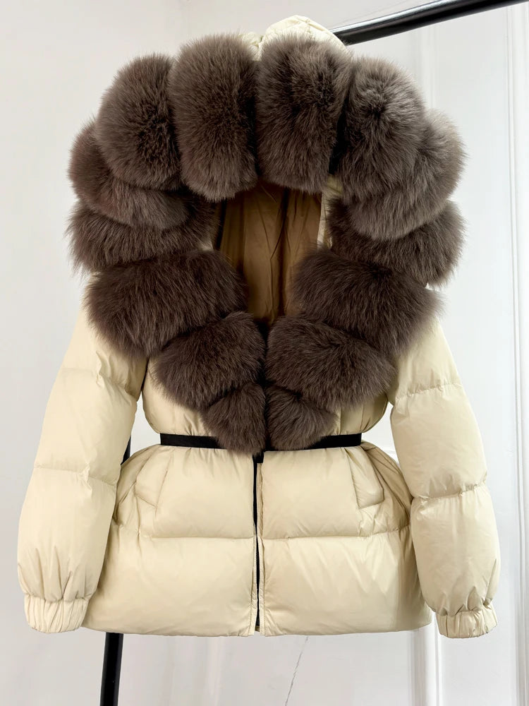 Shiny Coat with Fur Collar main image 0