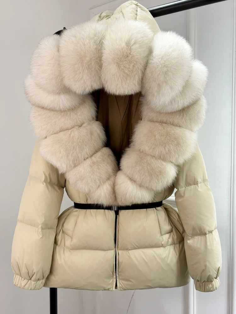 Plush Faux Animal Fur Loose Warm Mid-Length Notch Collar Coat