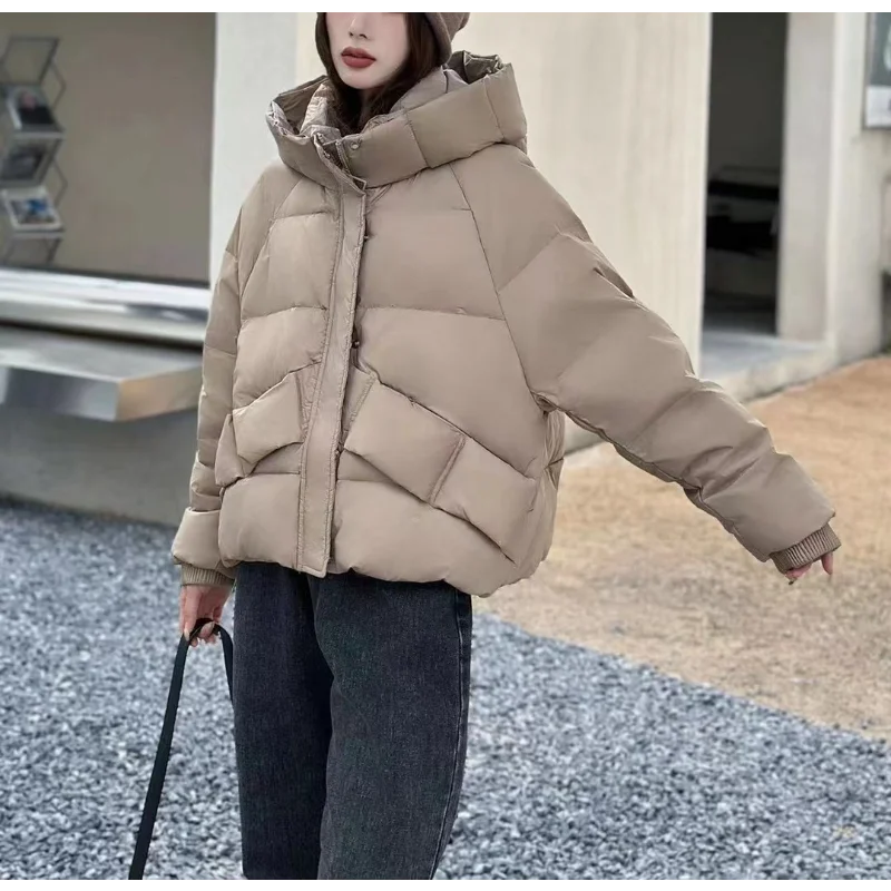 Stylish Beige Womens Puffer Jacket For Winter on Luulla