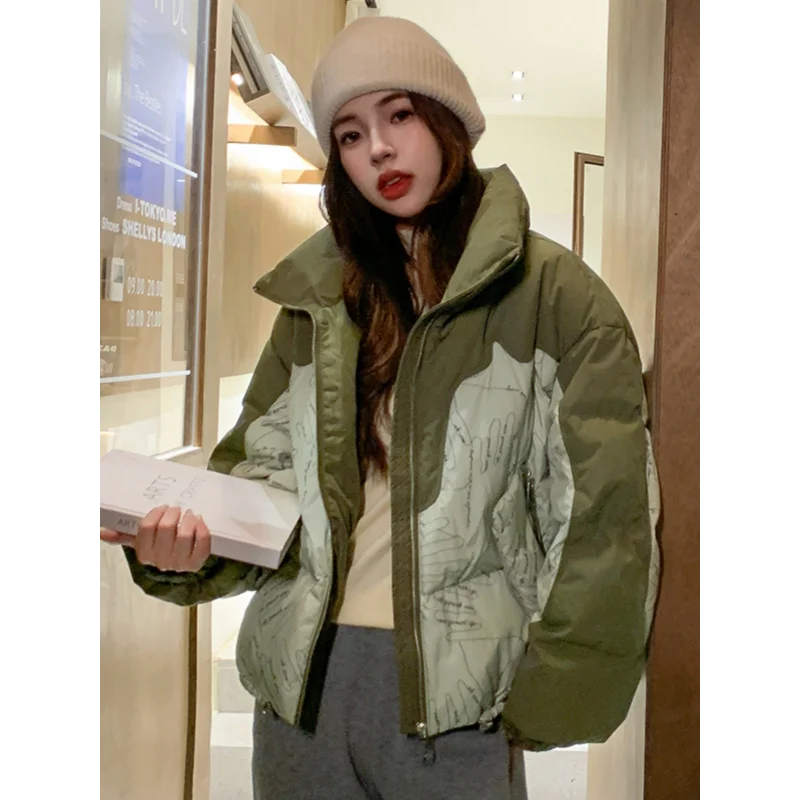 Olive puffer jacket women's online