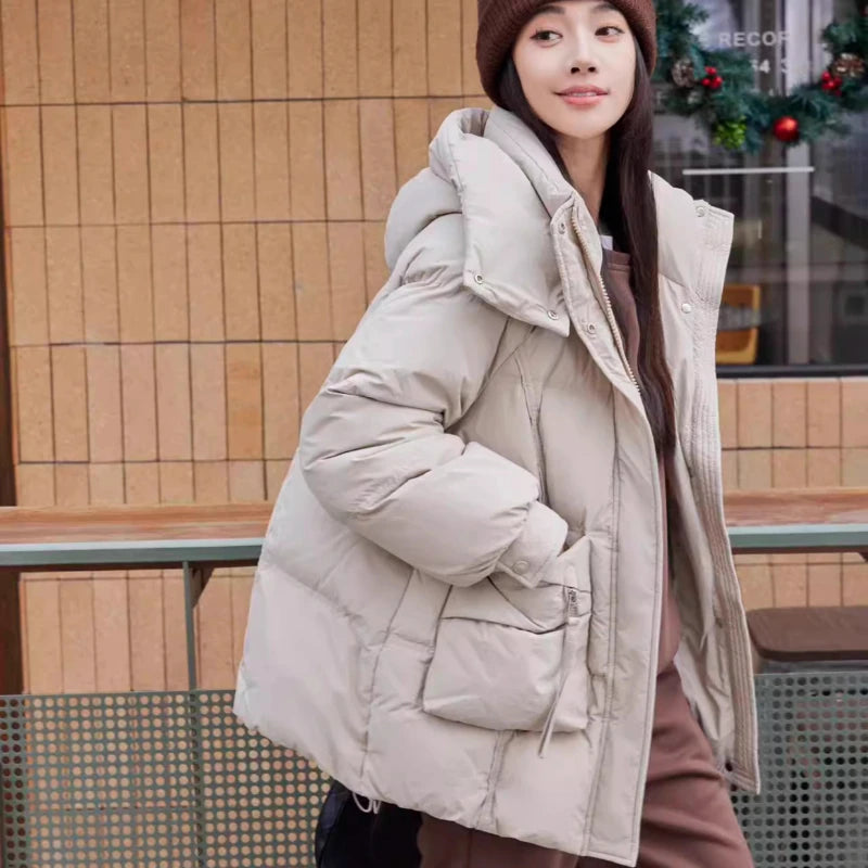 Cozy Winter Womens Hooded Puffer Jacket on Luulla