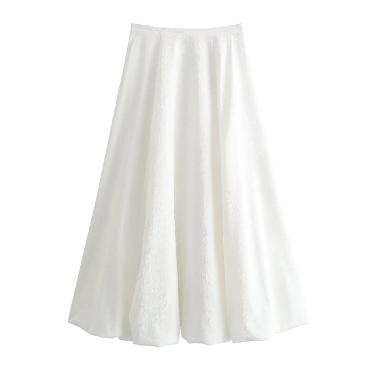 white flowy a line dress LaDivine CD0192W Flowy Long Bridal A Line Wedding Dress main image 1