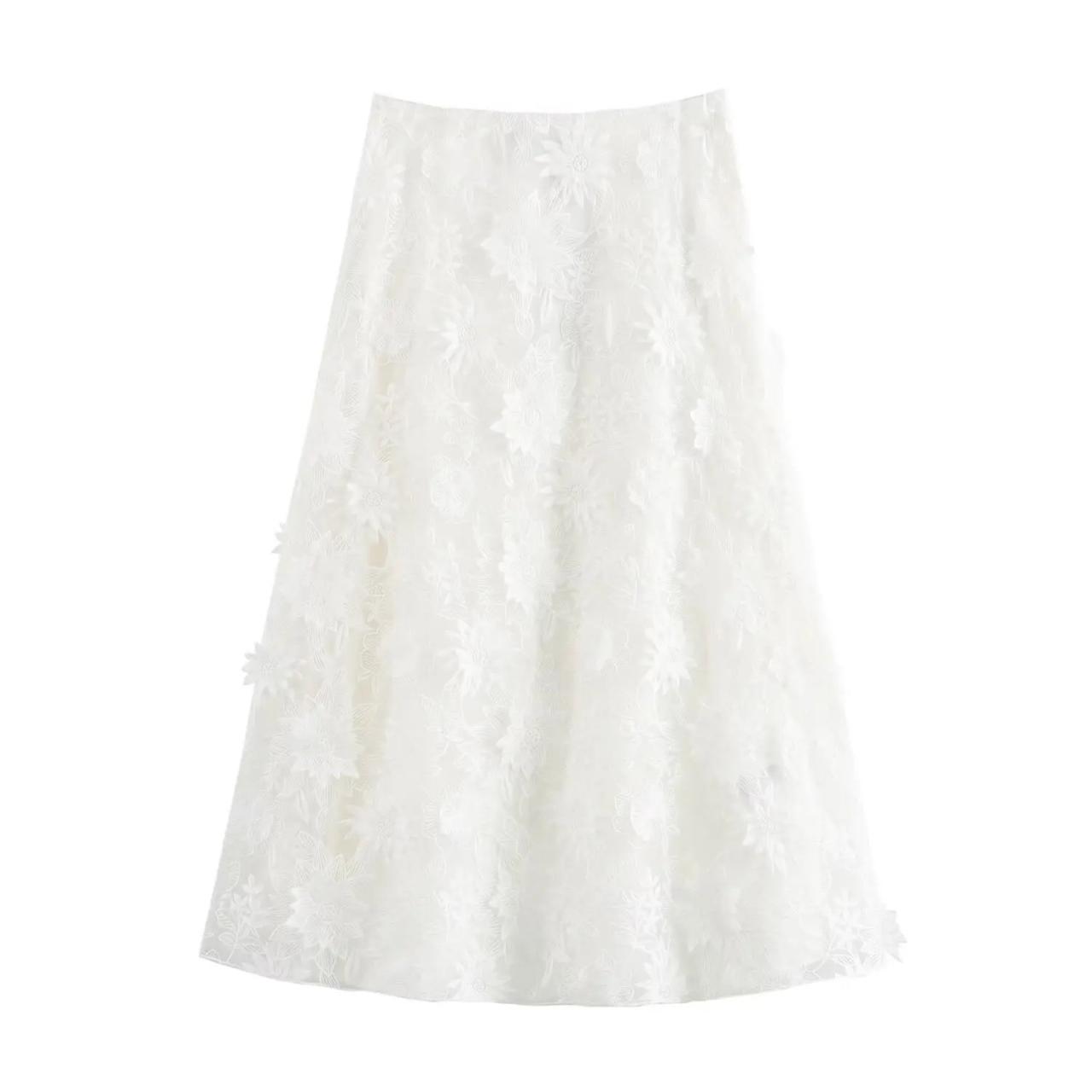 fitted lace wedding dress Lace Tulle Bride Wedding Dress with Flare Skirt – loveangeldress main image 1
