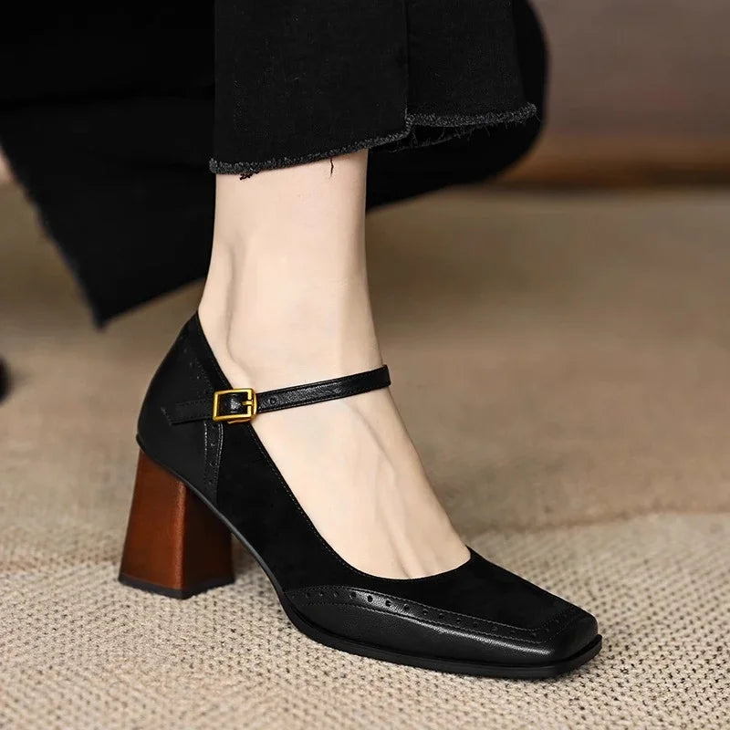 Vintage Block Heel Mary Jane Pumps on Luulla
