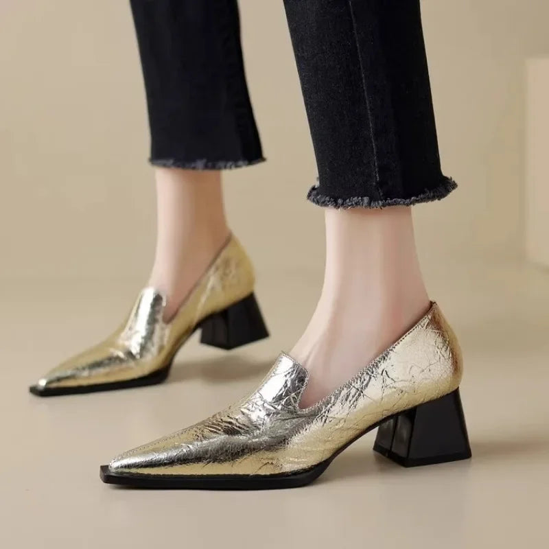 gold metallic dress shoes Mason Gold Metal Tip Dress Shoes