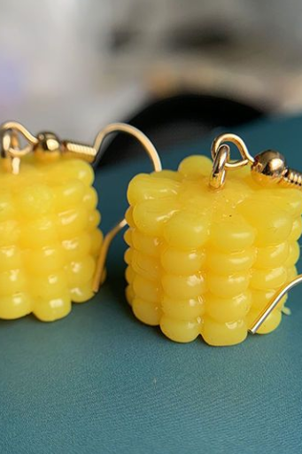 Corn Earrings Without Piercing Ear Clips Realistic Corn On The Cob Earrings