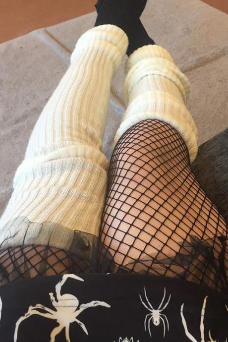 70cm Over Knee Japanese Jk Uniform Leg Warmers Korean Lolita Winter Girl Women Knit Boot Socks Pile Up Socks Foot Warming Cover